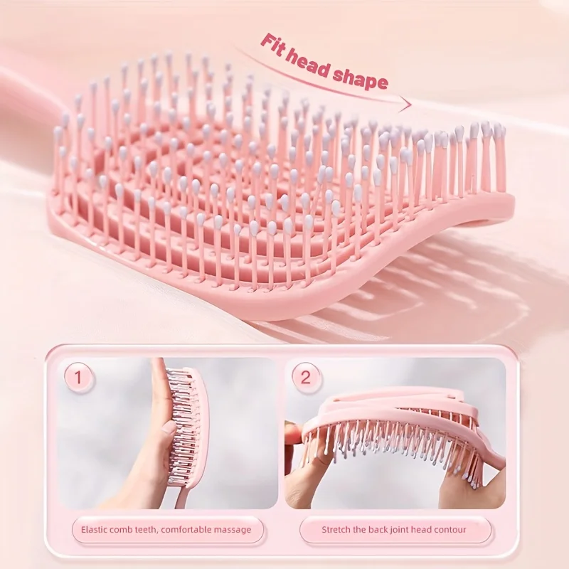WANMEI Volumizing Detangling Hair Massage comb Hair Massage Comb with Hollowed-Out Design hair styling tools for real hair wigs - Image 4