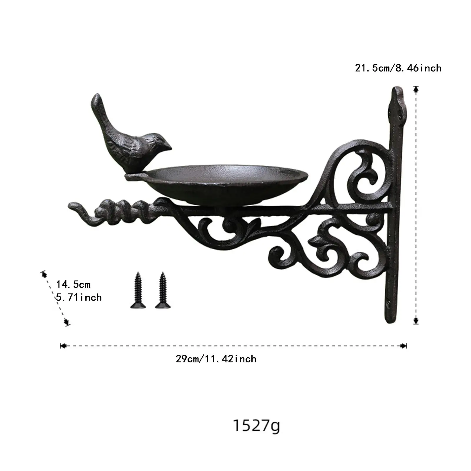 Wall Mounted Bird Bath Retro Design Garden Ornament for Patio Lawn Outdoor - Image 6