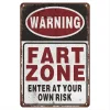 Warning Fart Zone Funny Tin Sign - Vintage Durable Metal Plaque Wall Decor, Home Office Bar Man Cave Wall Art