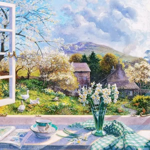 Window View 300/500/1000 Pcs Jigsaw Puzzle Jigsaw Puzzle Stress Relieving for Adult Relaxation and Home Bedroom Gameroom Decor