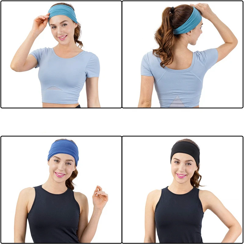 Women Headband Turban Solid Color Elastic Hair Bands Yoga Hairband Fashion Makeup Hair Hoop Vintag Headwrap Hair Accessories - Image 2
