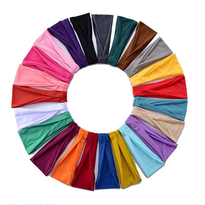 Women Headband Turban Solid Color Elastic Hair Bands Yoga Hairband Fashion Makeup Hair Hoop Vintag Headwrap Hair Accessories - Image 5