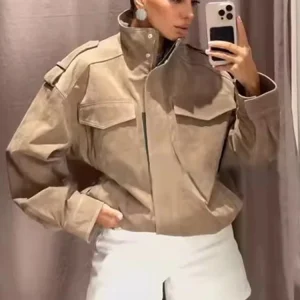 Women Suede Jacket 2026 New Spring Fashion Long Sleeve Zipper Loose Jackets Coat Chic Female High Street Casual Outerwear ﻿ ﻿ ﻿