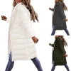 Women's Long Down Jacket With Hood Winter Warm Lightweight Quilted Autumn Winter Coat Spray-bonded Wadding