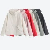 Women's clothing 2025 autumn new loose hooded jacket simple and versatile submachine jacket short jacket