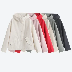 Women's clothing 2025 autumn new loose hooded jacket simple and versatile submachine jacket short jacket