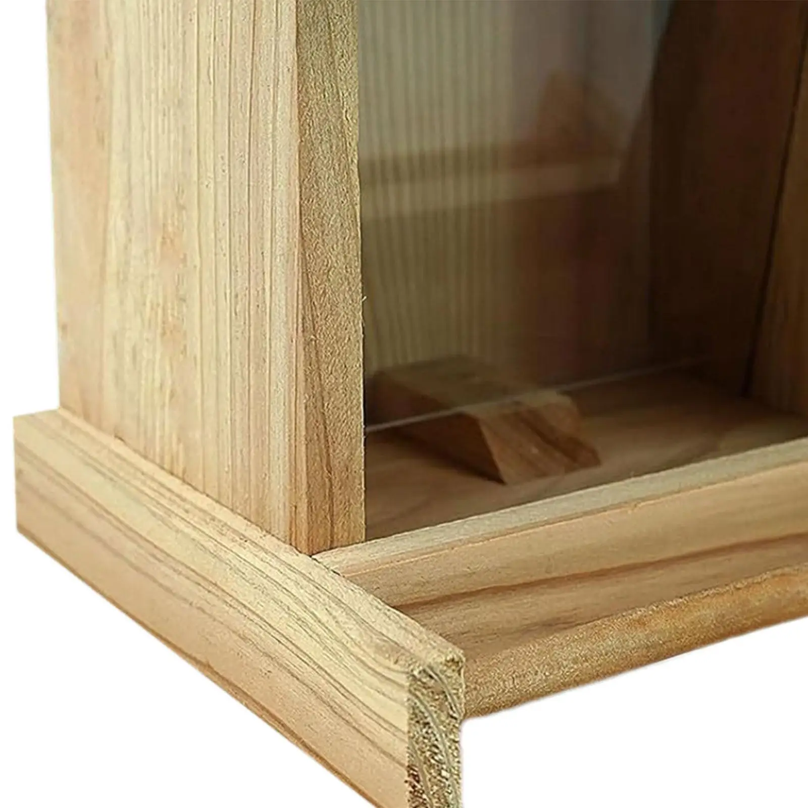 Wood Bird House Feeder with Perch, Outdoors Hanging Bird Feeding Station for Medium Small Birds Parrots