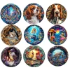 Wooden Animal Jigsaw Puzzle for Adults Kids Toy Circular Puzzle Puzzles Set Birthday Gift Brain Teaser Family Interactive Game