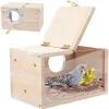 Wooden Bird House 7x5inch Small Nesting Box for Outdoor Garden Hanging Natural Wood Shelter for Wild Birds Finches Sparrows