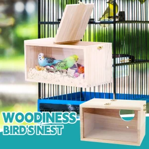 Wooden Bird House 7x5inch Small Nesting Box for Outdoor Garden Hanging Natural Wood Shelter for Wild Birds Finches Sparrows