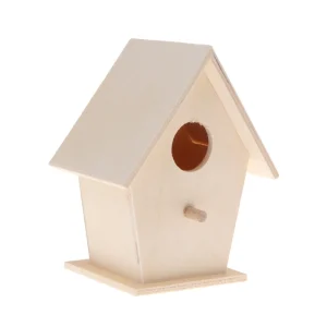 Wooden Bird House for Outside to Paint Bird Nesting Box Handmade Birdhouse with Perch for Small Birds Garden Decor