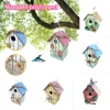 Wooden Birdhouse Hanging Bird Houses Creative Wall-Mounted Wood Outdoor Bird Nest Outside Garden Patio Decoration Bird Hut Box