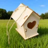 Wooden DIY Bird Nest House Outdoor Hanging Birdhouse Box For Hummingbird Outdoor Cages Garden Yard Decoration 1pcs DIY Cage