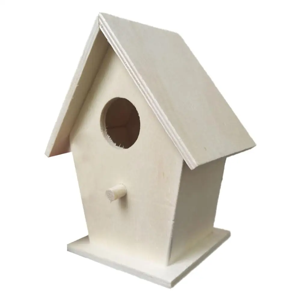 Wooden Mini Bird Cage Outdoor Hanging Birdhouse Box Garden Bird Cage Home Yard Decor Wooden Bird House Box Hummingbird House - Image 2