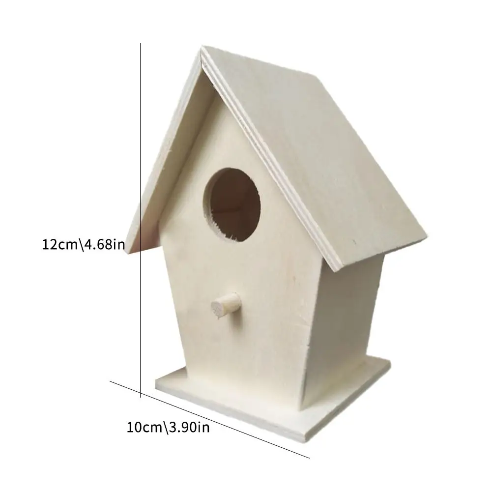 Wooden Mini Bird Cage Outdoor Hanging Birdhouse Box Garden Bird Cage Home Yard Decor Wooden Bird House Box Hummingbird House - Image 6