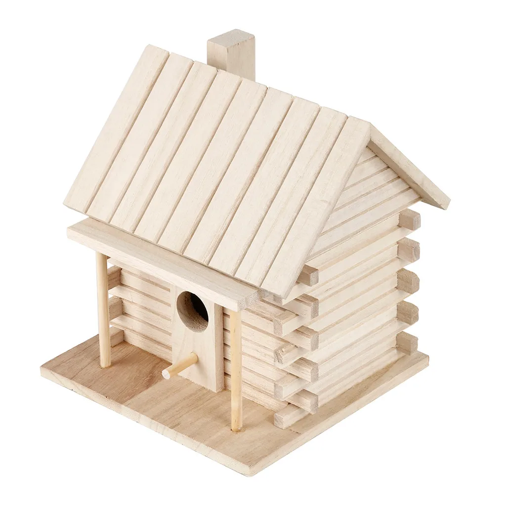 Wooden Mini Bird Cage Outdoor Hanging Birdhouse Box Garden Bird Cages Home Yard Decoration Bird Products Wooden Bird Parrot Nest - Image 6