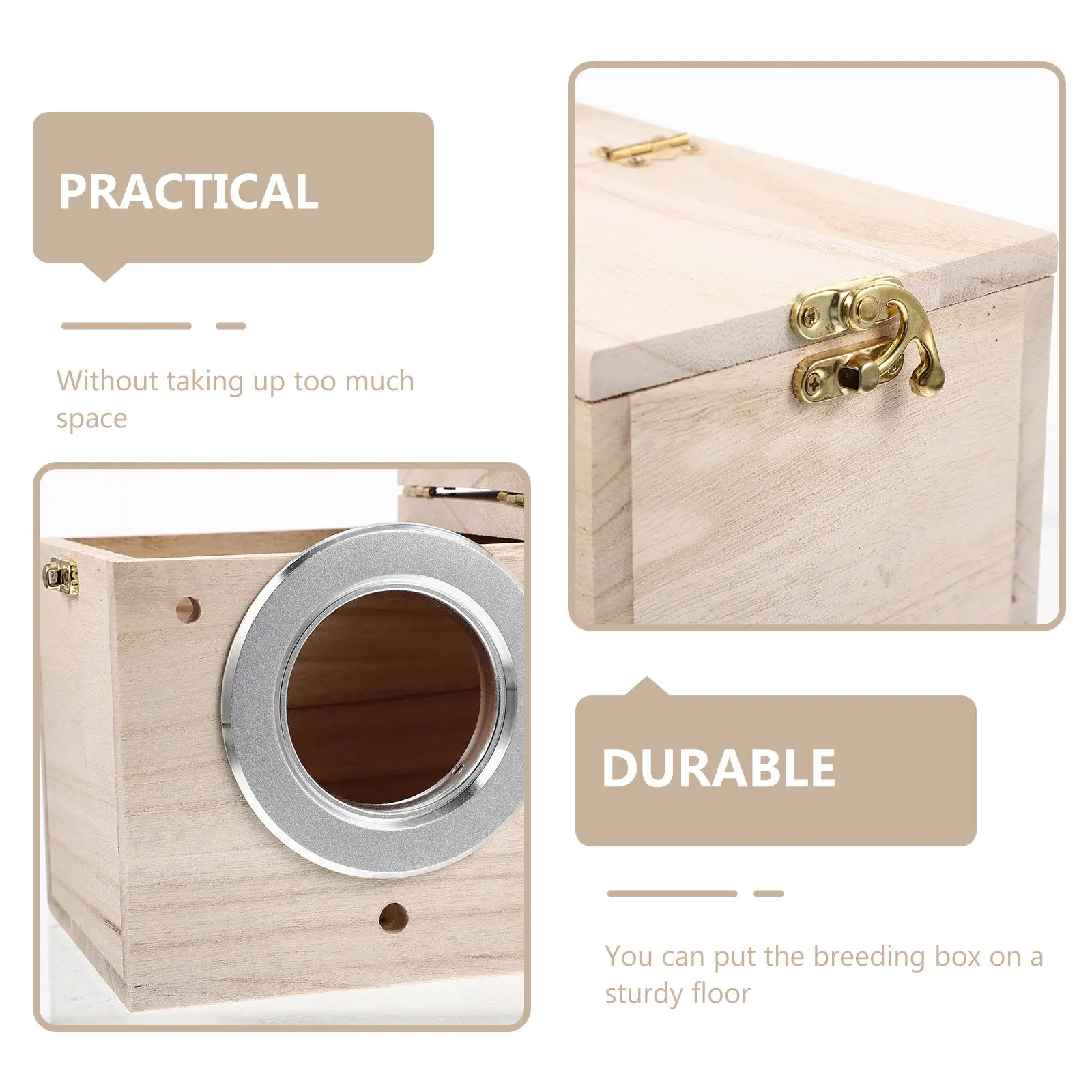 Wooden Parrot Breeding Box Nesting Box for Parakeet Cockatiel Lovebird Australian Parrot Bird Nest Garden Balcony Mountable - Image 5