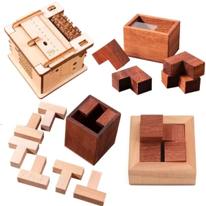 Wooden Puzzles Box For Adults Brain Teaser 3D Assembly And Disentanglement Educationl Toys Creative Idea Boutique Gifts