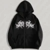 Y2K Zip-Up hoodie, men, clothes with graphic prints, hip hop style, gothic 2025 Autumn Winter keep warm long sleeves Sweatshirt