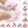 0-18M Lovely Pink Spring Autumn Style Lovely Bow Solid Color Princess Shoes 0-18 Months Baby Casual Shoes Newborn Toddlers
