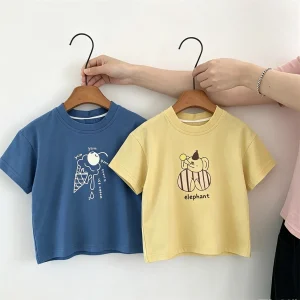 1-7Years Old Kids New Design T Shirt Round Neck Pullovers Short-sleeved Tops Summer Kids Fashion Casual Clothes Fashion Tees