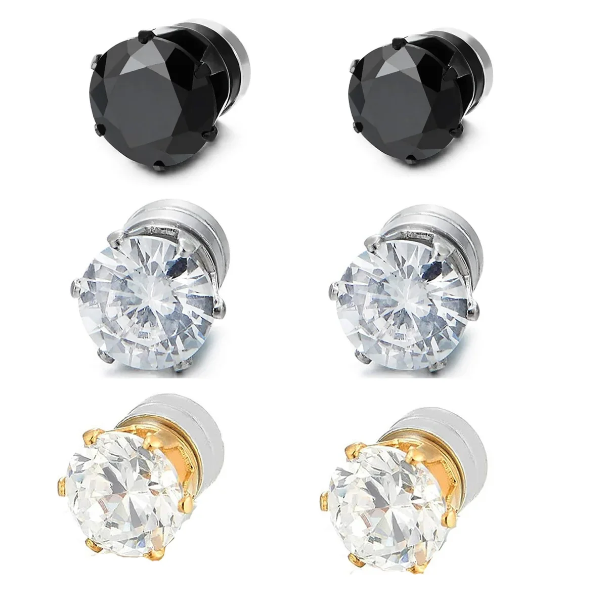 1 Pairs Zircon Stud Earring For Men Stainless Steel Women Crystal Earring Stud Boy Girls Mini Stud Earring Piercing Jewelry Gift