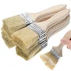10 Pcs Set Thickened Wooden Handle Paint Brush Fine Bristles Wall Painting Tool Durable Fiber Basting Brush For Paint