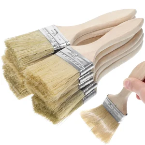 10 Pcs Set Thickened Wooden Handle Paint Brush Fine Bristles Wall Painting Tool Durable Fiber Basting Brush For Paint
