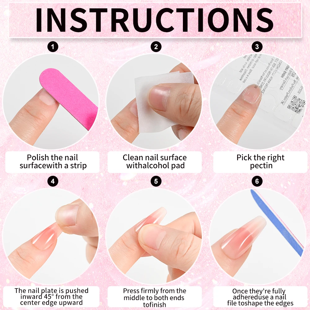 100Pcs Light Pink Press on Nails Short Medium Square Wearable Fake Nails Tips 10 sizes Full Cover False Nails Finger Decoration - Image 6