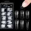 100pcs/box 10 types Fake Nail Tips Coffin Press on Nail Clear Full Cover Nail Artificial Press on Long Ballerina