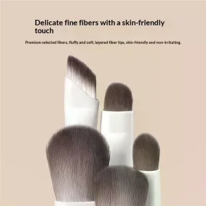 10Pcs Natural Eye Makeup Brushes Set With Storage Bag Detail Eyeshadow Brush Makeup Brush White Ultra Soft Makeup Tool