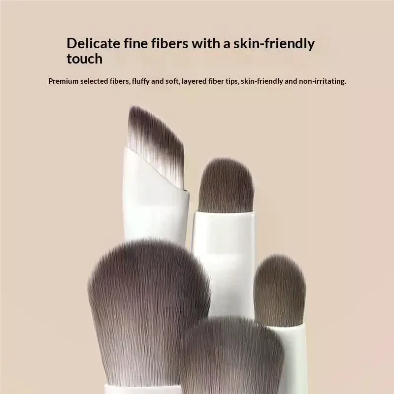 10Pcs Natural Eye Makeup Brushes Set With Storage Bag Detail Eyeshadow Brush Makeup Brush White Ultra Soft Makeup Tool