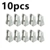 10pcs Silver Pencil Sharpener Aluminum Alloy Manual Single Hole Portable Design Suitable Office Artistic Drawing Stationery