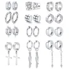 1/12 Pairs Stainless Steel Non-Piercing Magnetic Stud Earrings Unisex CZ Magnet Ear Clip Women And Men Punk Hip Hop Earring Set