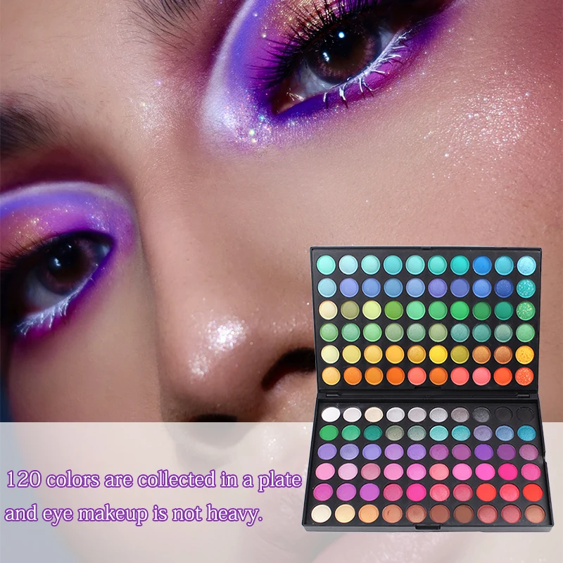 120 Colors Glitter Eyeshadow Palette Matte shimmer Waterproof Long Lasting Pressed Powder Cosmetics Kit Fashion Gift for Women - Image 3