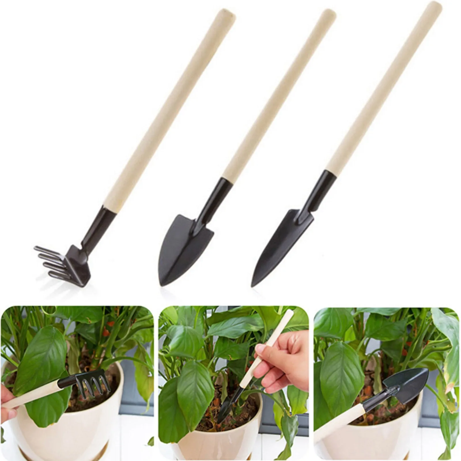 1/2/3Pcs Mini Hand Shovel for Gardening Trowel Garden Planting Loosening Tools Wood Handle Heavy Duty Garden Hand Tool Set - Image 3