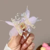 1/2Pcs Tulle Butterfly Hair Clip Women Three Layers Lace Small Shark Hair Clip Girls Colorful Bangs Side Hairpins Hair Accessory