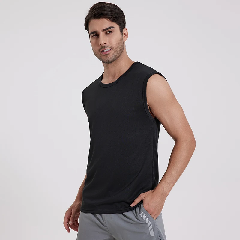 1/3 Pack Europe And America Size Men's Solid Color Quick-drying Sports Sleeveless Vest Young Men's Fitness And Leisure Joker T - Image 4