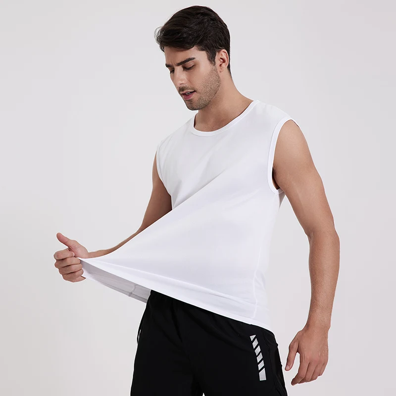 1/3 Pack Europe And America Size Men's Solid Color Quick-drying Sports Sleeveless Vest Young Men's Fitness And Leisure Joker T - Image 3