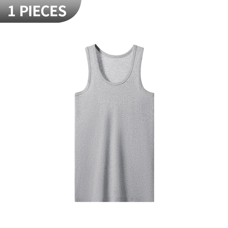 1/3 Piece Men's Vest - Summer Style Slim-Shouldered Solid Color Youth Sports t-Shirt Comfortable Home Wear Inner Layer - Image 2