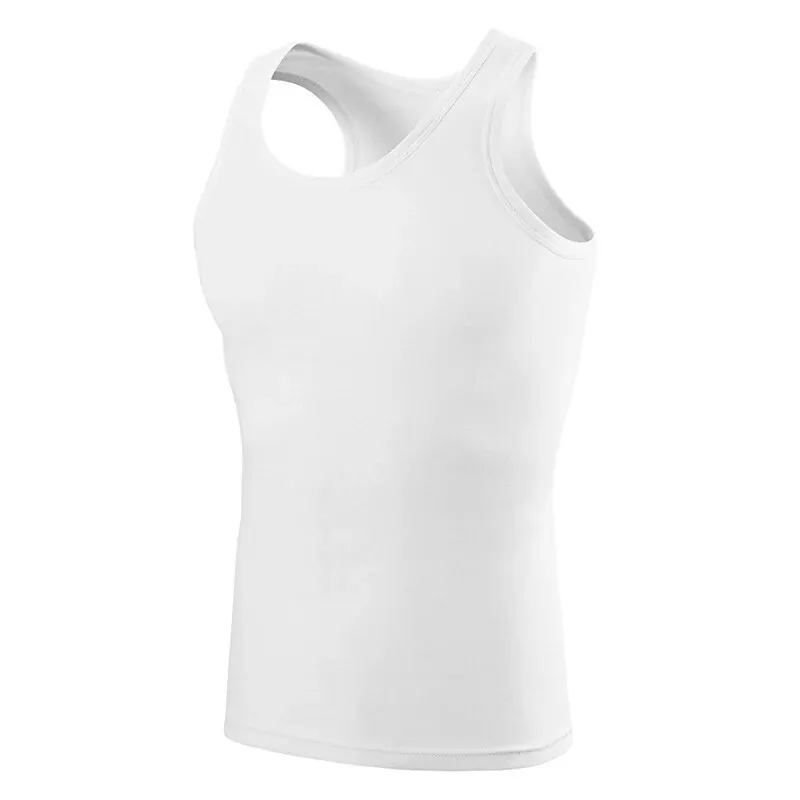 1/3 Pieces Men's Solid Color Basic Cotton Vest Youth Slim Exercise Sweat-absorbent T-shirt Middle-aged Comfortable Bottoming - Image 6