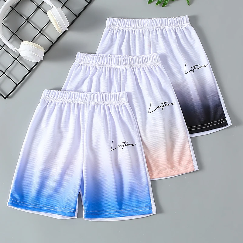 1/3 Pieces cChildren's Summer Gradient Tie Dye Fashionable Casual Shorts Boys' Loose Sports Elastic Pants Girls' Versatile Pants - Image 3
