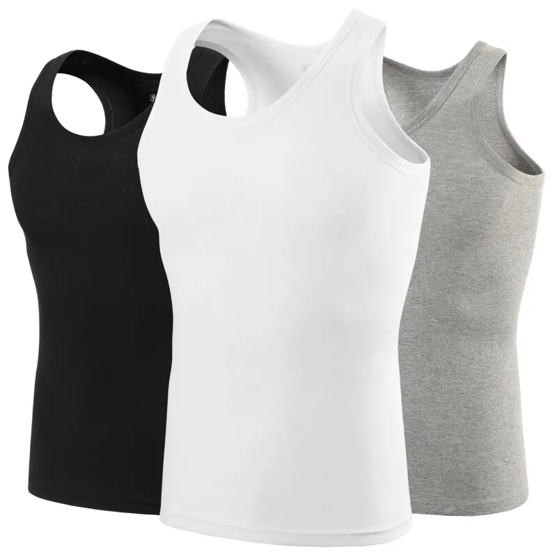 1/3/5 Piece Men's Cotton Sports Skinny Vest Teenagers Leisure Joker Sleeveless T Men's Fitness Training Simple Top - Image 5