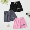 1/3/5Pcs Summer Children's Solid Color Mesh Breathable Shorts For Boys And Girls Loose Fit Sports Running Versatile 5-point Pant