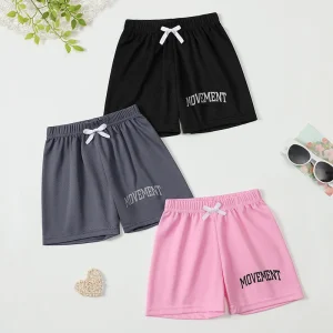 1/3/5Pcs Summer Children's Solid Color Mesh Breathable Shorts For Boys And Girls Loose Fit Sports Running Versatile 5-point Pant