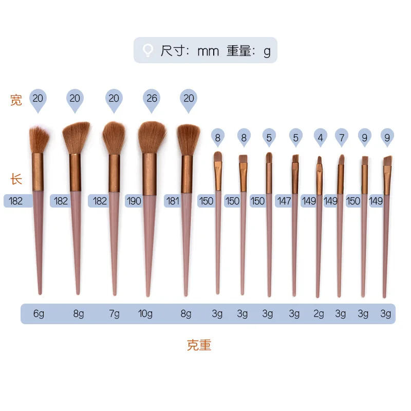 13Pcs/set Makeup Brush Set Soft Fluffy Professiona Concealer Cosmetic Powder Eyeshadow Blending Make Up Brush Beauty Tool Makeup - Image 6