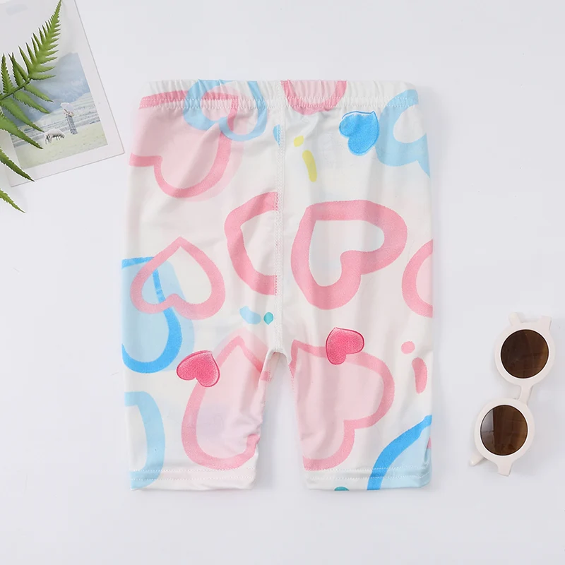 1/4/6 Pieces Girls' Seasonal Thin Sweet Cute Fashionable Printed Bottom Shorts Anti Gare Safety Pants Soft Leggings Home Pants - Image 3