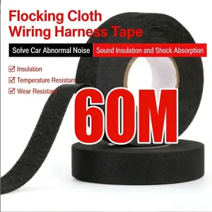 15-60M Electrical Insulating Tape Heat Resistant Harness Tape Car Cable Harness Wiring Loom Protection Waterproof Tape 9-50MM
