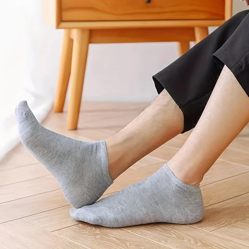 1/5/10 pairs of unisex breathable and comfortable socks for daily solid color summer socks - Image 2