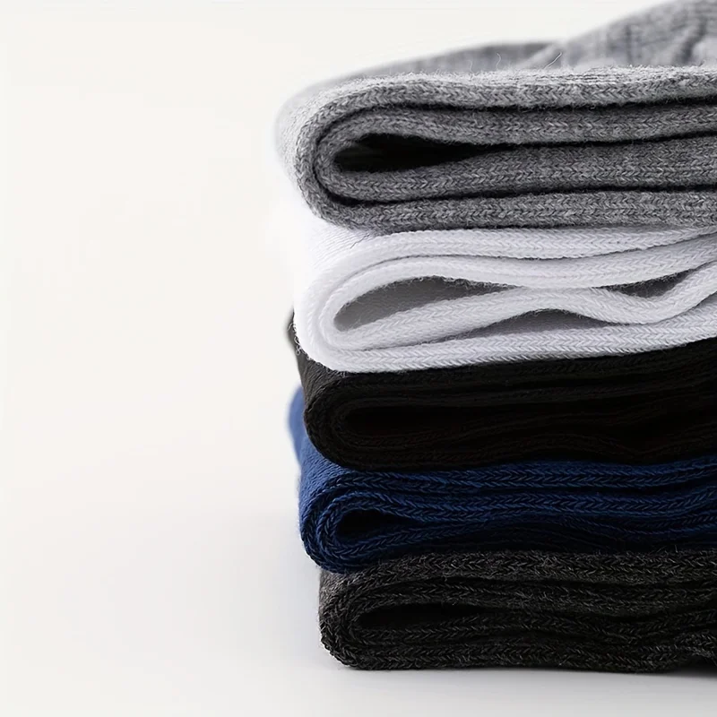 1/5/10 pairs of unisex breathable and comfortable socks for daily solid color summer socks - Image 3